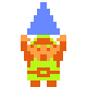 Two pixelated figures with orange skin, green shirts, and brown belts stand side-by-side against a gray background.