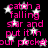 Black background with white star shapes and pink text repeating 'catch a falling star and put it in our pocket' across multiple