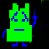 Animated contact sheet of a green cartoon character with blue limbs performing various poses and actions across 25 sampled frames, accompanied by repeated text "I Hope" and other phrases on a black background.