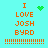 Cyan background displays four identical text blocks with orange pixelated letters reading "I LOVE JOSH BYRD" and dotted lines, each paired with a green animated symbol above the text.