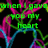 Animated icon with colorful heart outlines and text fragments in green, blue, pink, red, and white on a black background.