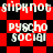 Red and black checkered background with repeated white text 'slipknot', 'psycho', 'social' in pixelated font across four quadrants.
