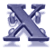 A large blue X-shaped icon with swirling circular patterns around its arms, displayed in a of six identical frames showing sequential animation states