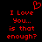 Red pixelated text on black background with a heart symbol above the left side of the text.
