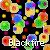 Pixelated colorful abstract shapes float against black background with white text reading Blackfire repeated three times.