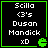 Four identical pixel-art display text and a green Pac-Man icon on black backgrounds with bright green borders