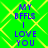 Green background with yellow diamond pattern, blue text reading "MY BFFLS I LOVE YOU" repeated twice in vertical alignment.