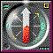A circular icon with a compass-like dial showing directional markers, featuring an orange-and-white object rotating clockwise through