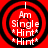 Red circular target with black rings and white text reading "I Am Single *Hint* *Hint*" on a red background.