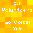 Pixelated yellow-orange background with repeated white text elements including 'AJ', 'Volunteers', 'Go Vols!!!', and '09' in a static pattern