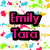 Six distinct pixelated text-based icons arranged in a , each with unique background patterns and color schemes
