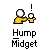 Pixelated icon of two yellow figures with white heads, one larger figure holding a smaller figure's hand, both with exclamation marks above their heads, labeled 'Hump Midget' below.