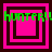 Four identical pink and brown square frames with green text "HUNTER!!" overlaid, arranged in a on dark background