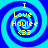 Four identical spiral patterns with blue and cyan hues, each containing yellow text reading "I Love Haylee 03" in a pixelated font.