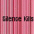 A static image with vertical pink stripes and black text reading "Silence Kills Music loves" and "bianchika".