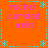 A static orange icon with cyan decorative borders and repeated pink text reading 'rachel caridad wells' in four quadrants.