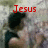 A pixelated image of a person with dark hair in a black top, overlaid with red text reading "Jesus of Suburbia" across three sections.