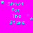 Bright pink background with cyan text reading 'Shoot For The Stars' and scattered white stars in various sizes.