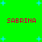 Green background with blue star shapes and four red 'SABRINA' text blocks arranged in a pattern