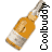 A contact sheet of two animated frames showing a beer bottle and glass with visible liquid, text on the right side, and pixelated rendering style.