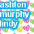 A static image with blue, pink, and green text blocks over a background of hearts and stripes.
