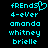 Two side-by-side pixelated text displays with cyan letters on black background; left display includes a heart symbol replacing the 'o' in 'friends'.