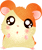 Six pixelated hamster-like characters with orange ears and light brown bodies arranged in two , each displaying distinct eye expressions