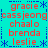 A static image displays a of names in red text on a cyan background, bordered by blue dotted lines and small star symbols