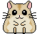 Two pixel-art hamster icons side-by-side, each with beige fur, pink ears, black eyes, and a small pink nose.