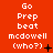 Red background with white text reading "Go Prep beat mcdowell (who?)" and symbols changing across three