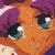 Pixelated anime-style character with purple hair and large blue eyes, next to green text reading 'Original Icons .com' on a dark background.