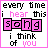 A 4x4 contact sheet of animated frames showing a text-based buddy icon with pink and black pixelated text on white background, displaying variations in punctuation and spacing across frames.