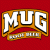 Pixelated static icon featuring bold white text "MUG" with orange outline on red background, including a stylized lower section resembling a mug or container.