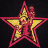 Static pixelated star-shaped icon with red outline and yellow interior on black background, featuring a small cartoon character in the center.
