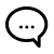 Black speech bubble outline with three centered dots on light gray background, static pixel art style.