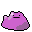 Pixelated purple and pink spherical icons with neutral and smiling expressions, transitioning through color variations and facial features.
