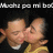 Two pixelated figures in close proximity with one figure kissing the other on the cheek against a dark background.