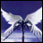 A 48x48 pixel buddy icon featuring a white winged figure against a blue gradient background on the left, and "Anime IM" text with "COM" below it on a black background on the right.