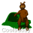 Animated contact sheet of a brown bear mascot performing various poses on green hills with repeated "Coolbuddy" watermark text.