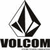 Black and white pixelated icon featuring a stylized sailboat within a diamond outline above bold uppercase text reading VOLCOM.