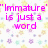 Pink text on a floral background with a gray rectangle in the bottom right corner.