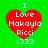 Red heart-shaped icon with white text "I Love Makayla Ricci (333)" on green background, showing subtle pixel variation between frames.