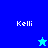 Four blue-toned display the name 'Kelli' with a star icon changing color between light and dark blue