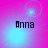 Pixelated text 'Anna' appears in four quadrants of a pink and blue gradient background with shifting light effects.
