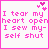 A 4-frame animated contact sheet of pixel art text panels with pink text and heart symbols on white backgrounds, each frame showing different emotional phrases.