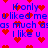 Pixelated blue text on bright pink background with scattered red heart icons, repeating 'If only u liked me u liked me as much as I like u' in a pattern
