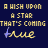 A dark blue background displays repeated text "A HIGH UPON A STAR THAT'S COMING" with the word "true" in yellow script, showing animation changes across frames.