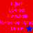 Pixelated text and symbols on a split background with red, purple, blue sections; two star icons alternate between frames.