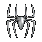 A silver spider-shaped icon with segmented legs and a rounded abdomen, displayed in multiple poses against a gray background.