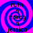 Four identical display a blue and pink spiral background with black text reading 'ruth n morag n jessica' in pixelated font